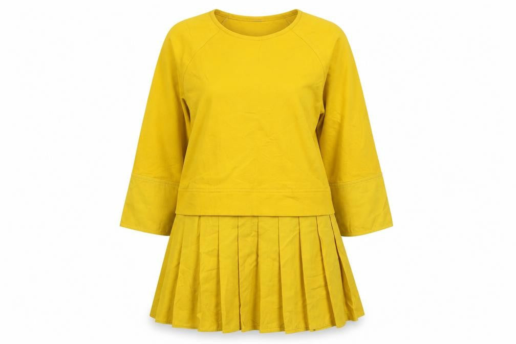 COS Womens Yellow Viscose Basic Blouse Size XS Round Neck