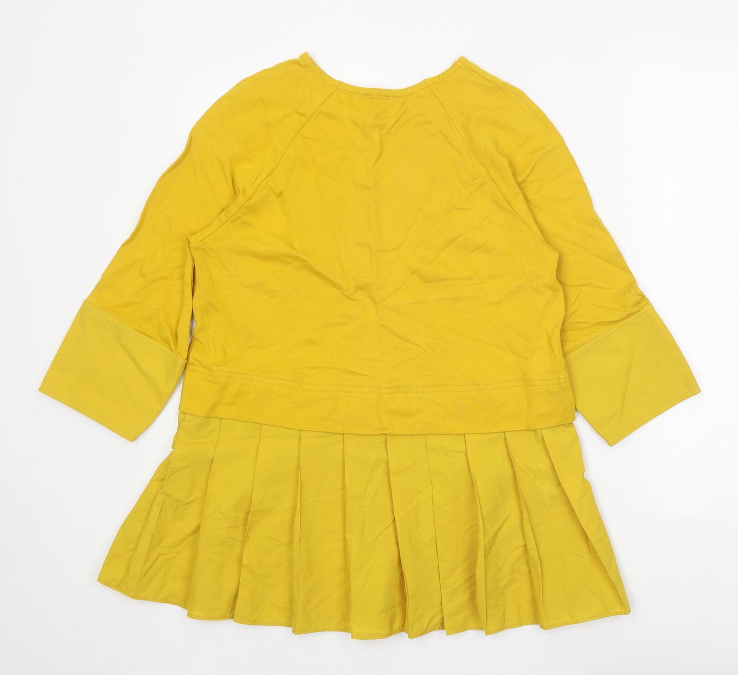 COS Womens Yellow Viscose Basic Blouse Size XS Round Neck