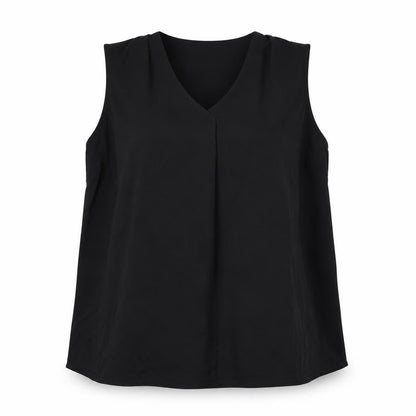 Arte Womens Black Polyester Basic Blouse Size 16 V-Neck