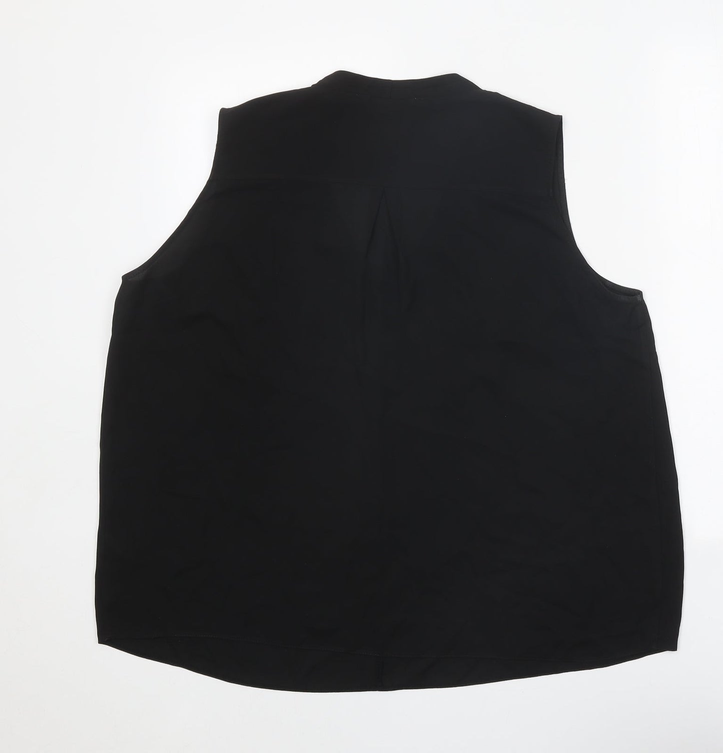 Arte Womens Black Polyester Basic Blouse Size 16 V-Neck