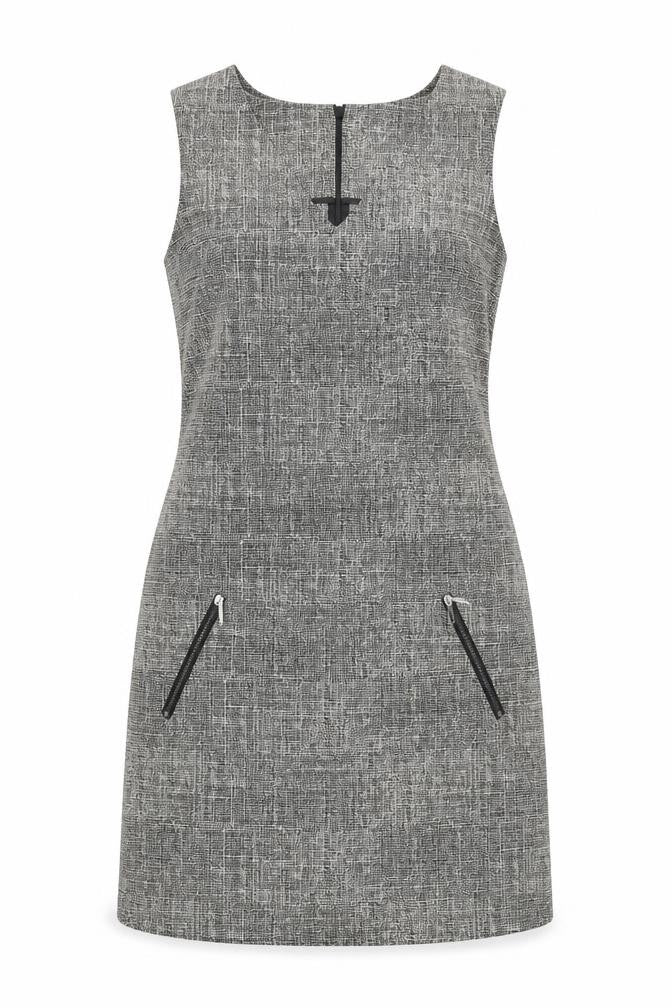 Papaya Womens Grey Cotton A-Line Size 8 V-Neck Zip