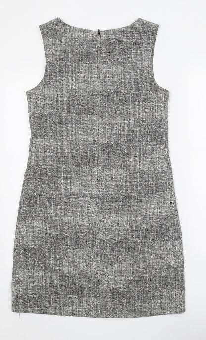 Papaya Womens Grey Cotton A-Line Size 8 V-Neck Zip