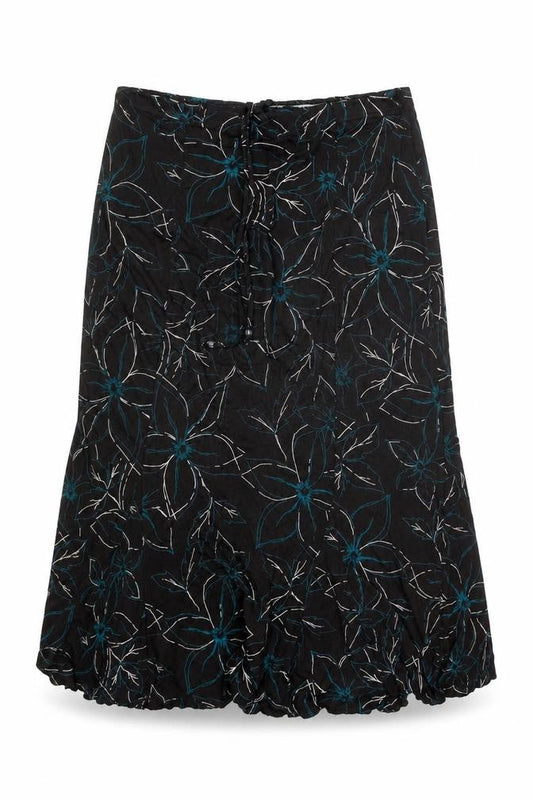 Kinnik Womens Brown Floral Polyester A-Line Skirt Size 32 in Tie