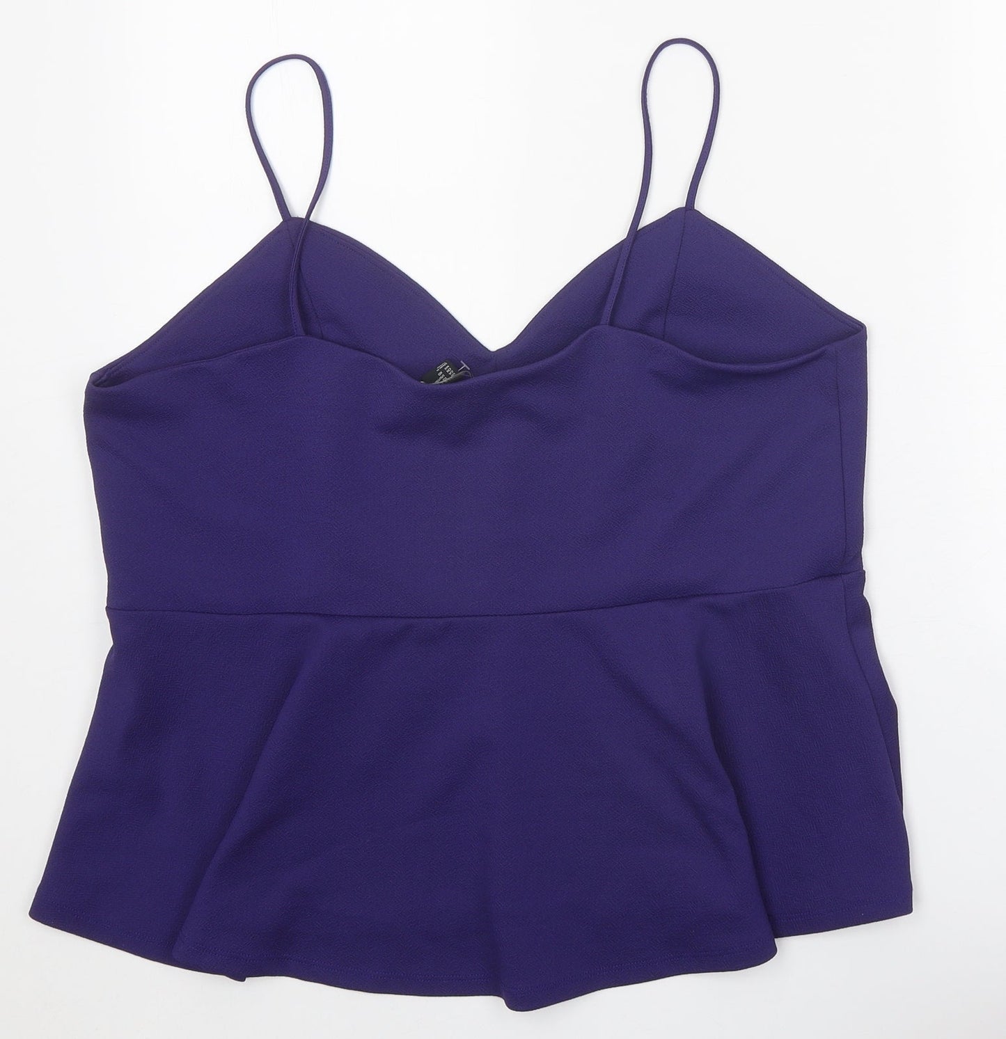 H&M Womens Purple Polyester Camisole Tank Size XL V-Neck - Peplum