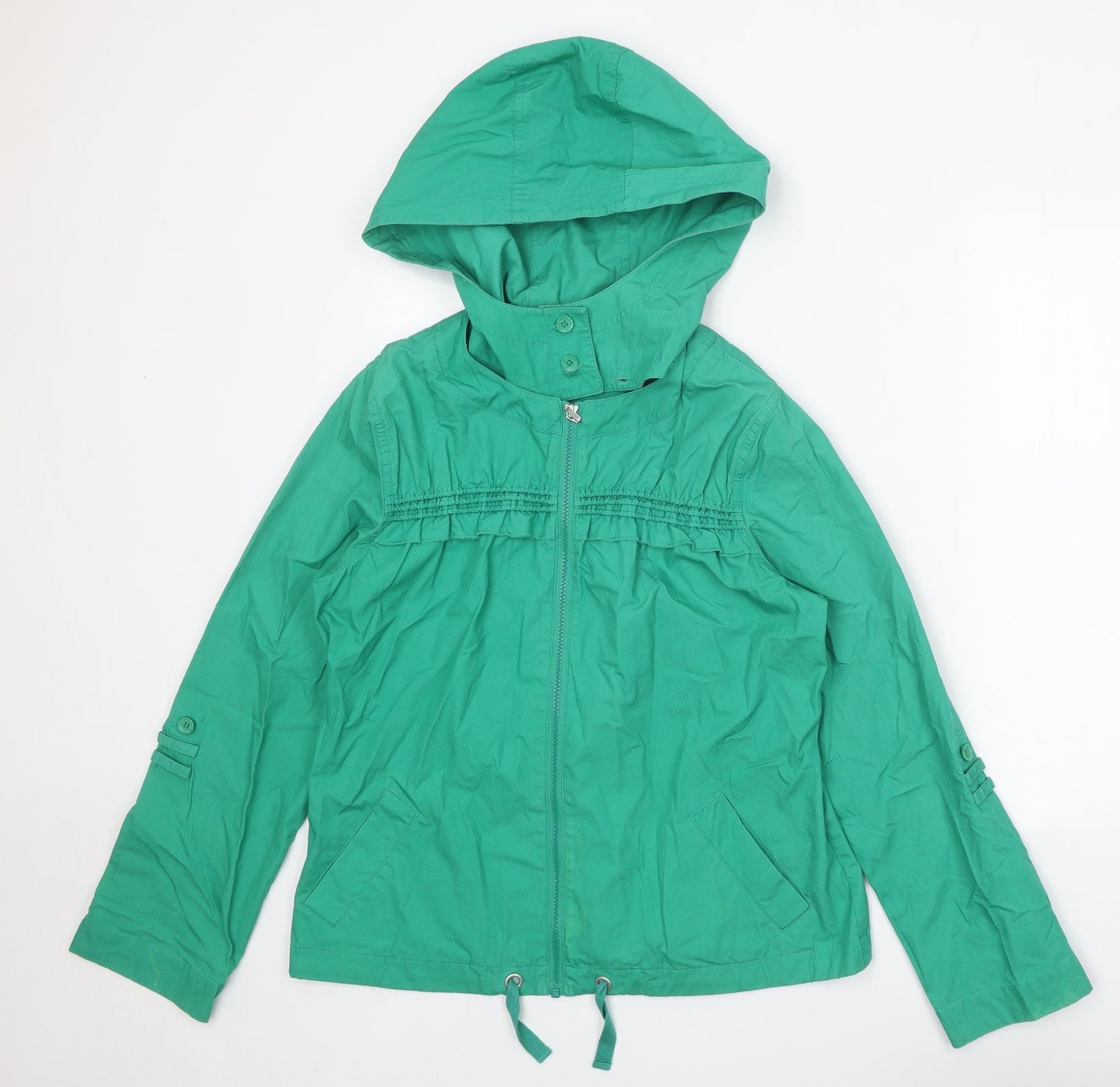 Marks & Spencer Womens Green Jacket Size 10 Zip