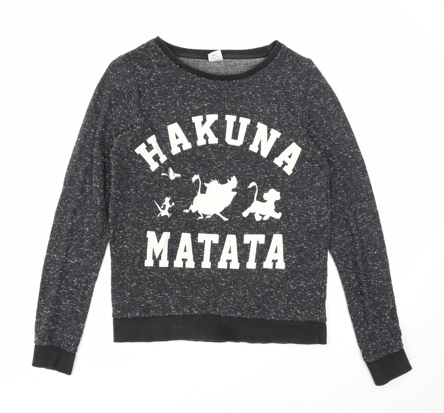 Atmosphere Womens Black Polyester Pullover Sweatshirt Size 8 Pullover - Hakuna Matata, The Lion King