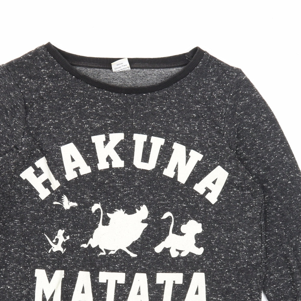 Atmosphere Womens Black Polyester Pullover Sweatshirt Size 8 Pullover - Hakuna Matata, The Lion King