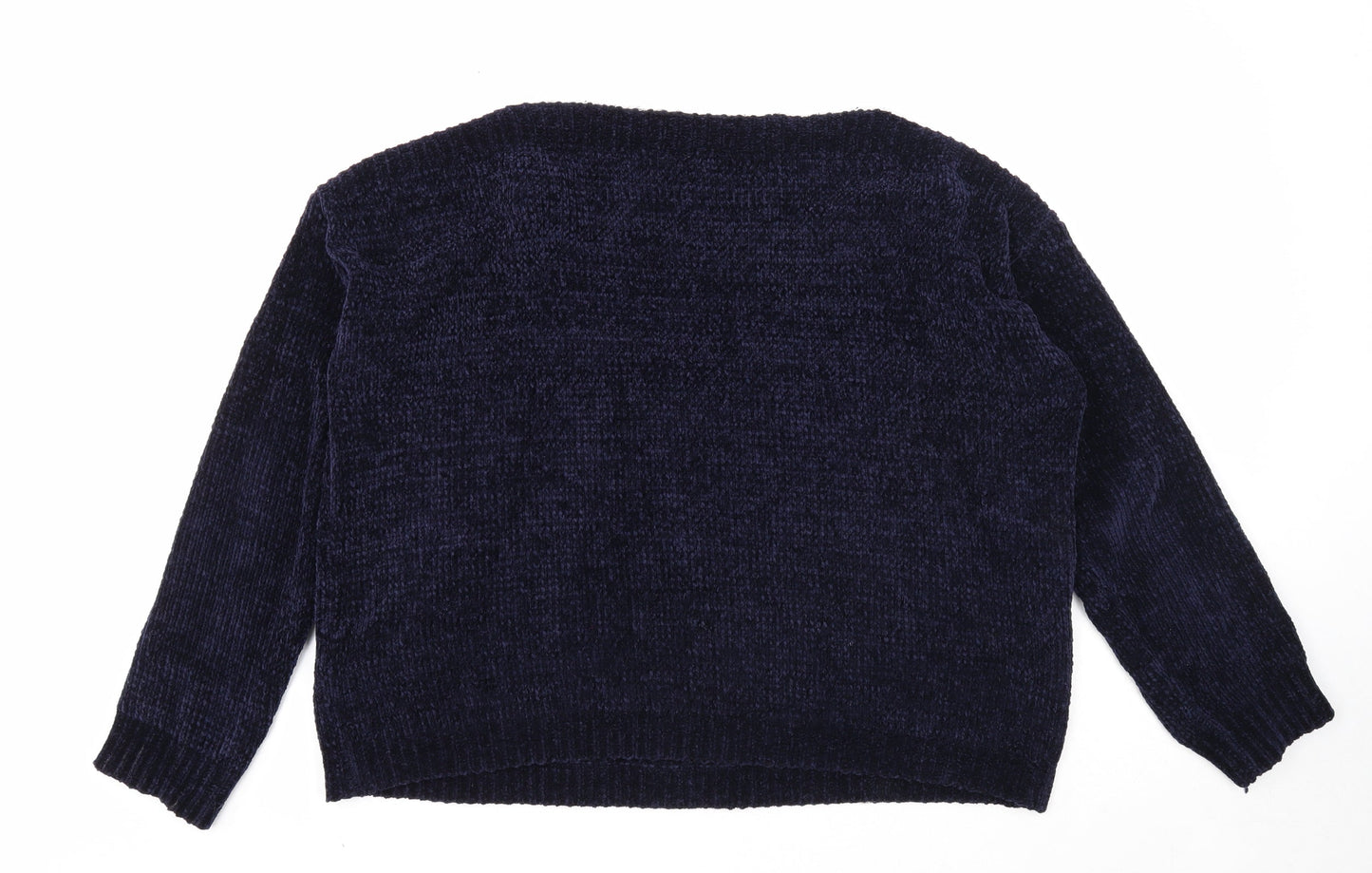 Stella Morgan Womens Blue Boat Neck Polyester Pullover Jumper Size 12