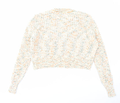 QED London Womens Multicoloured Round Neck Polyester Pullover Jumper Size S