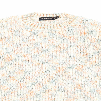 QED London Womens Multicoloured Round Neck Polyester Pullover Jumper Size S