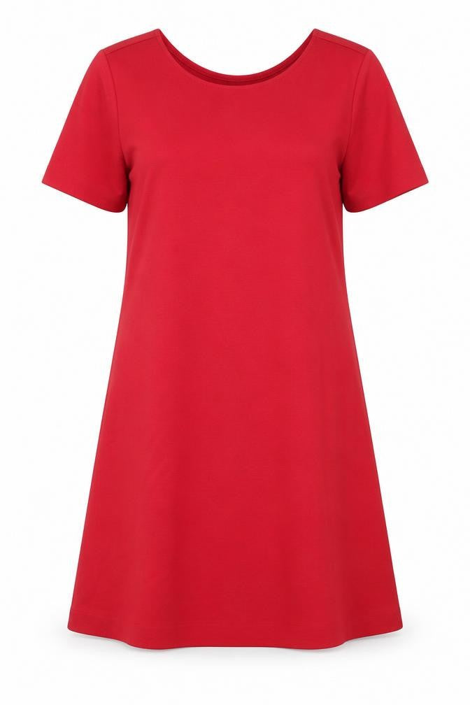 Preworn Womens Red Polyester A-Line Size M Round Neck Pullover
