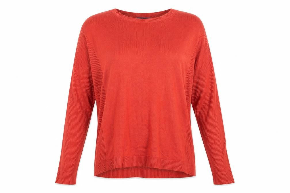 Marks & Spencer Womens Red Round Neck Acrylic Pullover Jumper Size 14