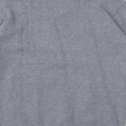 BHS Mens Grey V-Neck Cotton Pullover Jumper Size S Long Sleeve
