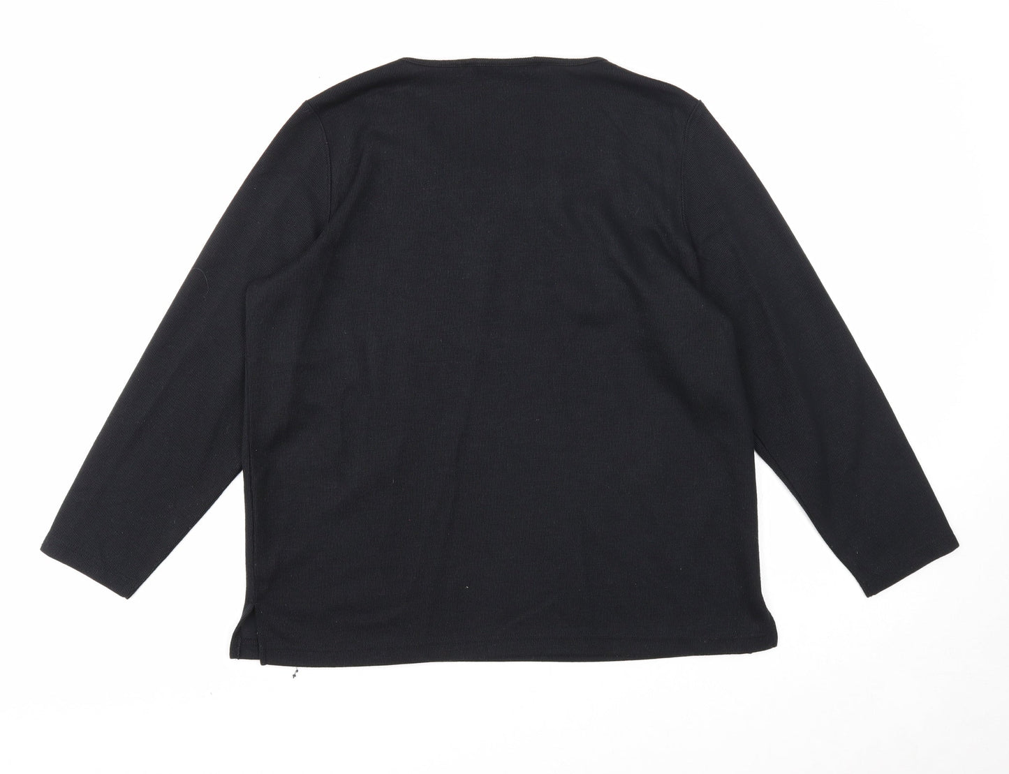 Bonmarché Womens Black Scoop Neck Polyester Pullover Jumper Size M