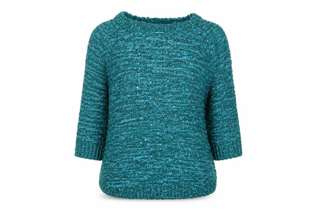 Bonmarché Womens Blue Boat Neck Polyester Pullover Jumper Size S