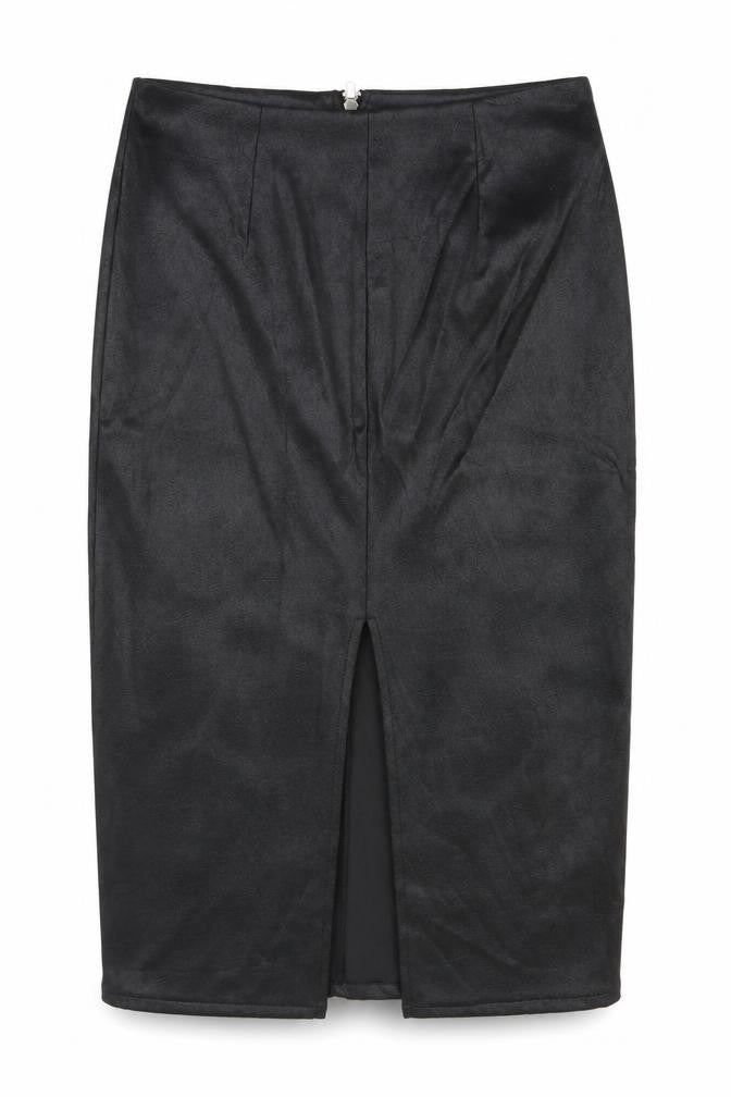 Glamorous Womens Black Polyester Straight & Pencil Skirt Size S Zip