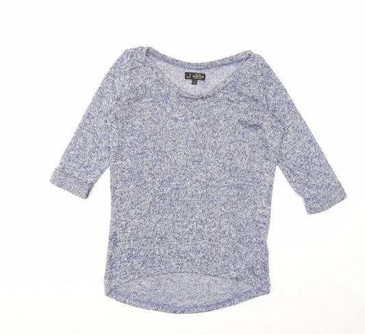 New Look Womens Blue Scoop Neck Acrylic Pullover Jumper Size 8