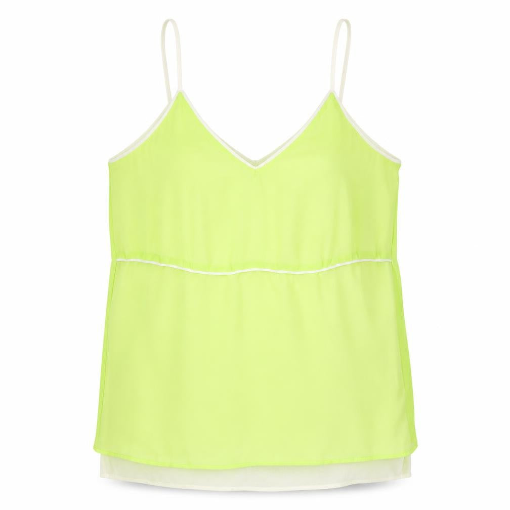 Zara Womens Green Polyester Basic Tank Size S V-Neck