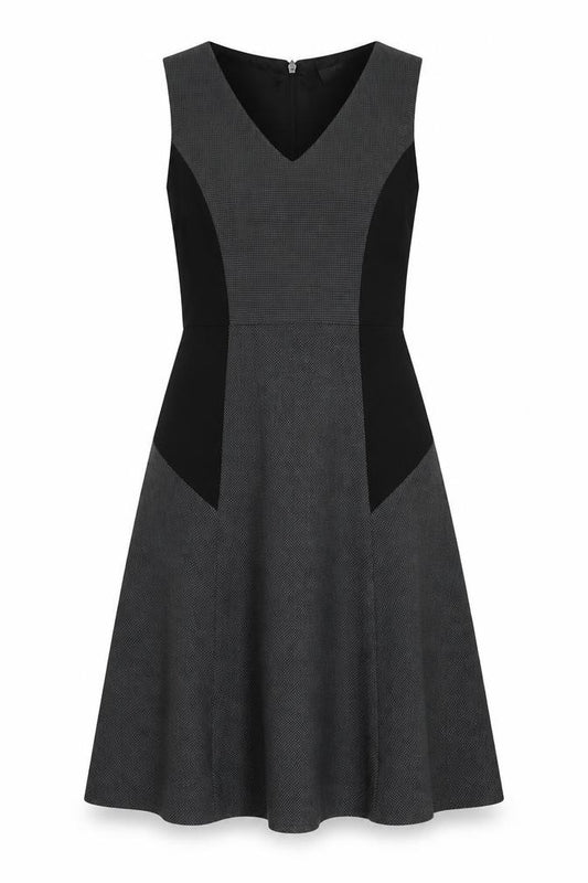 Marks and Spencer Womens Grey Polyester A-Line Size 10 V-Neck Zip