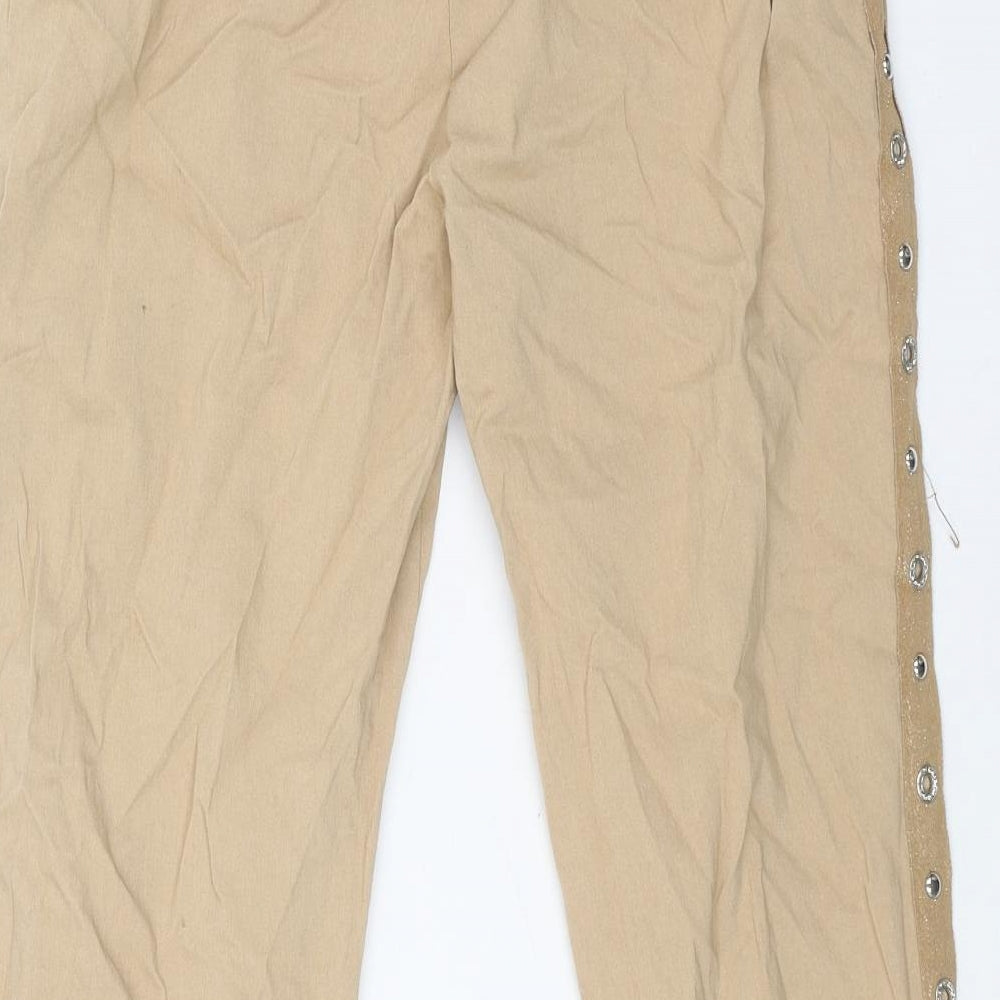 Preworn Womens Beige Viscose Trousers Size 28 L28 in Regular Drawstring