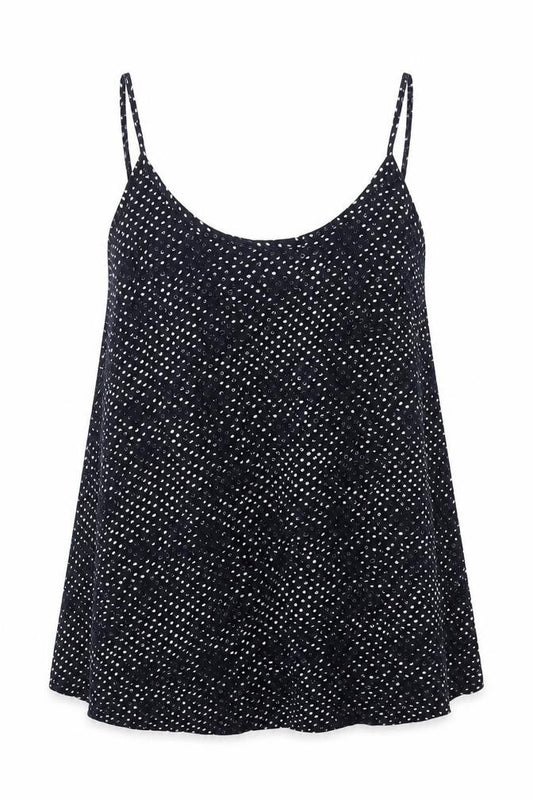 Matalan Womens Blue Geometric Viscose Camisole Tank Size 12 Scoop Neck