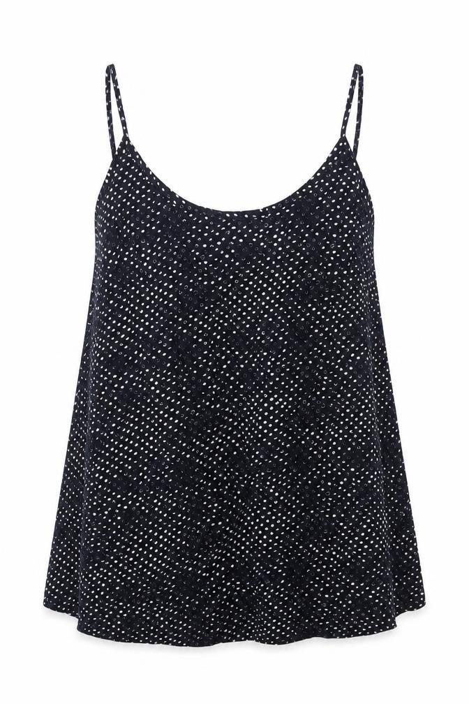 Matalan Womens Blue Geometric Viscose Camisole Tank Size 12 Scoop Neck