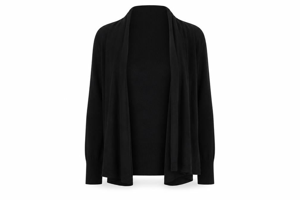 Marks & Spencer Womens Black V-Neck Cotton Cardigan Jumper Size S