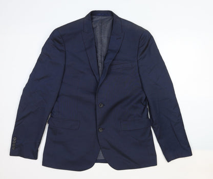 Next Mens Blue Cotton Jacket Suit Jacket Size 42 Regular