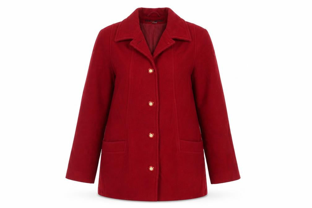 David Barry Womens Red Jacket Size 12 Button