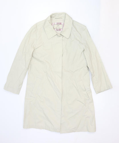 Per Una Womens Beige Overcoat Coat Size S Button