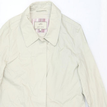 Per Una Womens Beige Overcoat Coat Size S Button