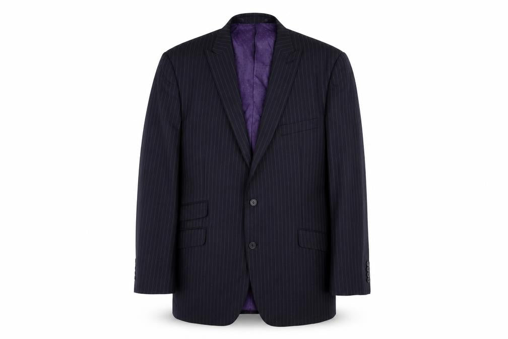 George Mens Blue Striped Cotton Jacket Blazer Size 42 Regular