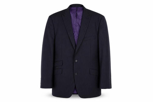 George Mens Blue Striped Cotton Jacket Blazer Size 42 Regular