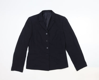 Next Womens Blue Cotton Jacket Blazer Size 12 Button