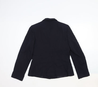 Next Womens Blue Cotton Jacket Blazer Size 12 Button