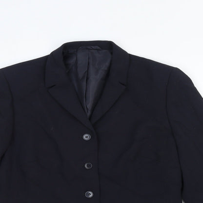 Next Womens Blue Cotton Jacket Blazer Size 12 Button