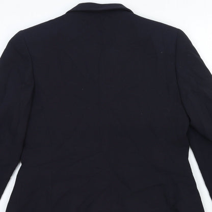 Next Womens Blue Cotton Jacket Blazer Size 12 Button