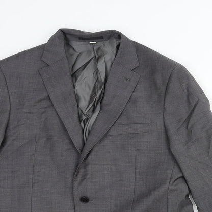 Autograph Mens Grey Cotton Jacket Suit Jacket Size 40 Regular