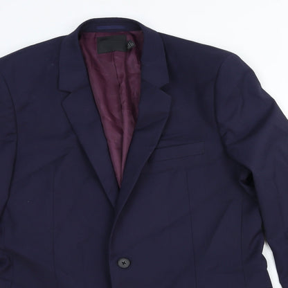 ASOS Mens Blue Cotton Jacket Suit Jacket Size 42 Regular