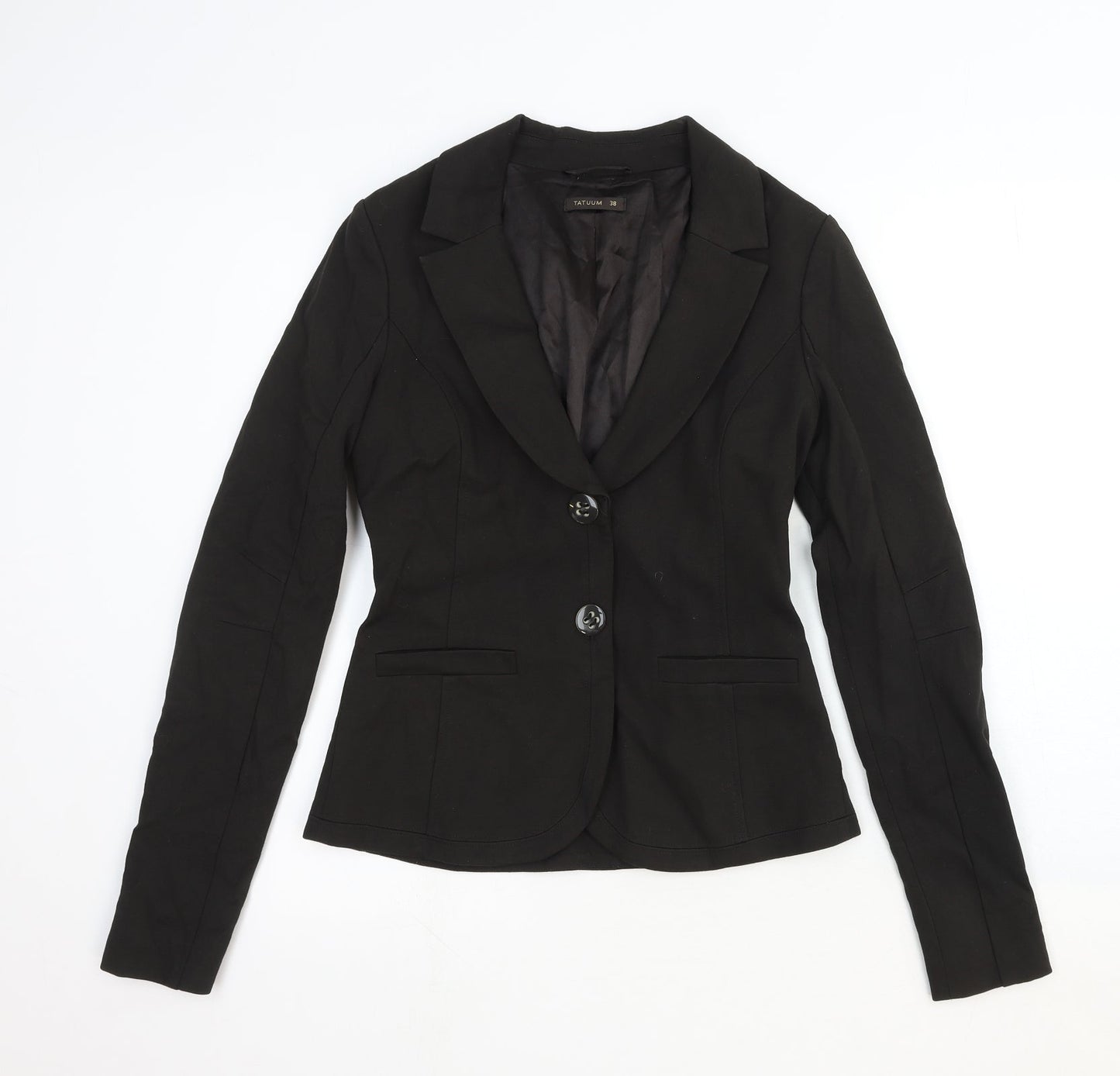 Tatuum Womens Black Cotton Jacket Blazer Size 8