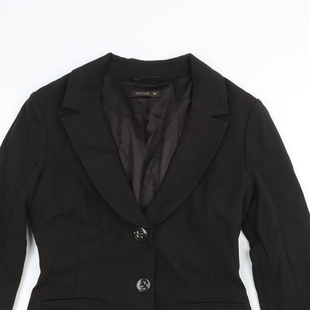 Tatuum Womens Black Cotton Jacket Blazer Size 8