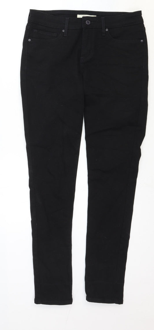711 Skinny Womens Black Herringbone Cotton Skinny Jeans Size 28 in Regular Zip