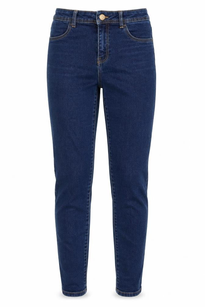 Mango Womens Blue Cotton Tapered Jeans Size 26 in Regular Zip