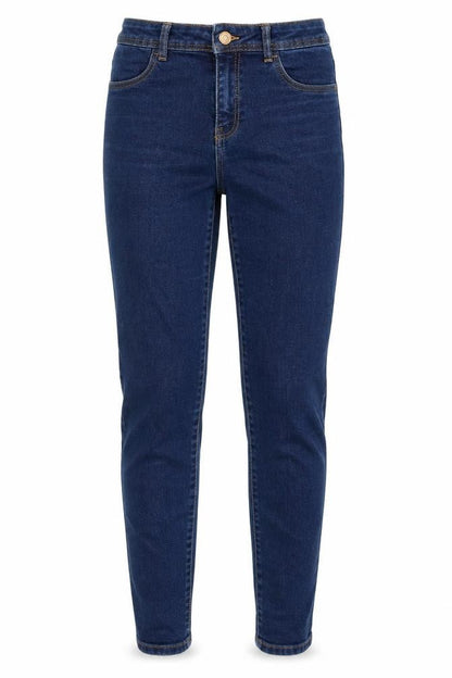 Mango Womens Blue Cotton Tapered Jeans Size 26 in Regular Zip