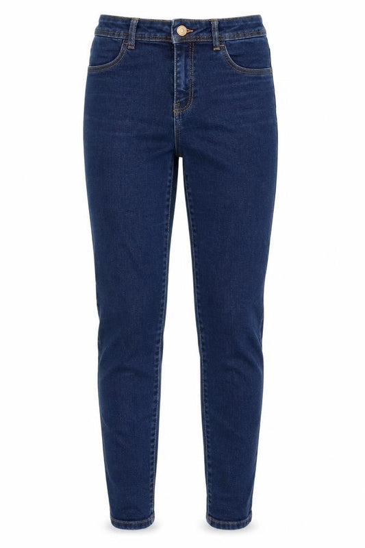Mango Womens Blue Cotton Tapered Jeans Size 26 in Regular Zip
