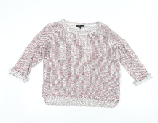 Warehouse Womens Pink Round Neck Acrylic Pullover Jumper Size 10