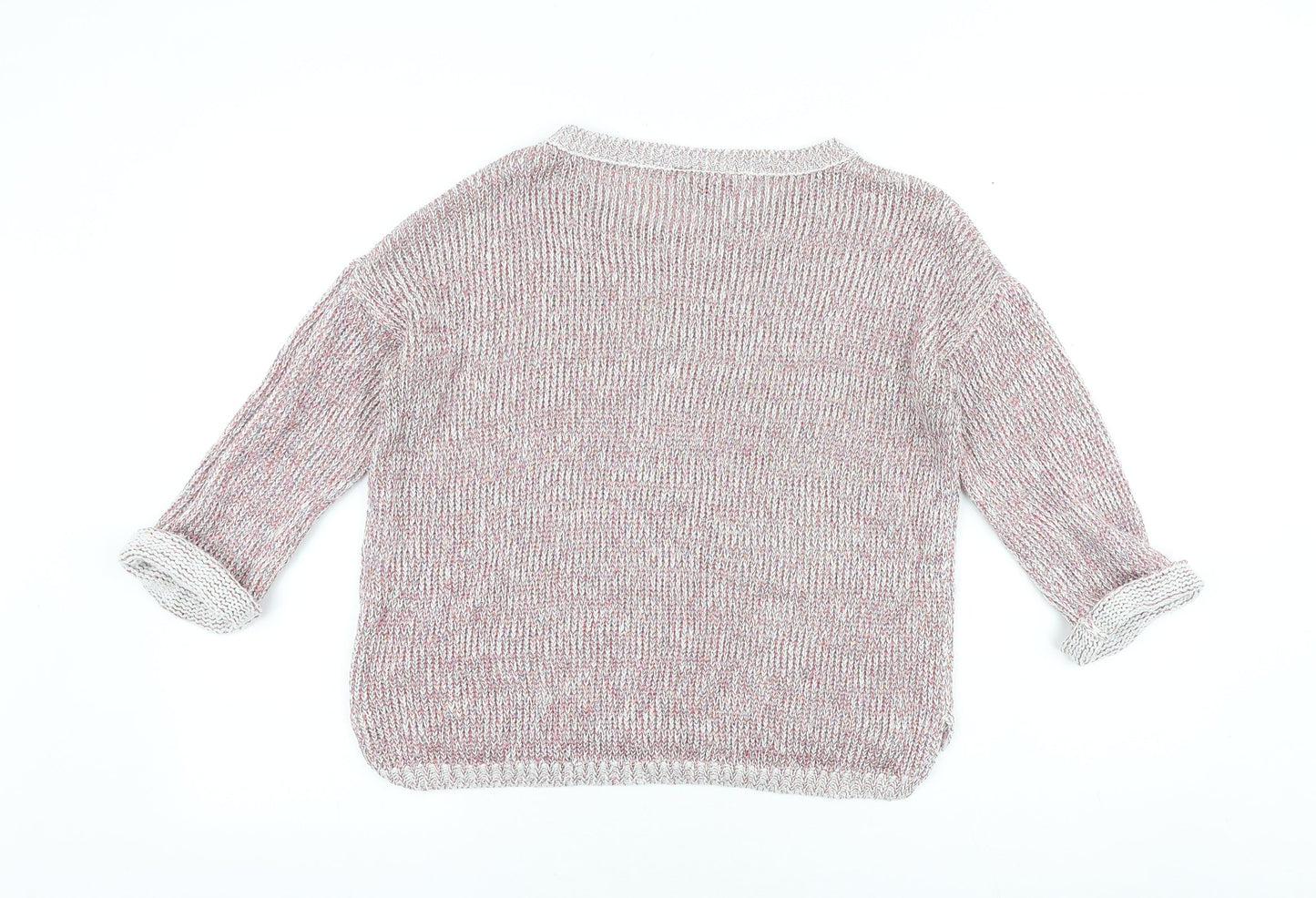 Warehouse Womens Pink Round Neck Acrylic Pullover Jumper Size 10