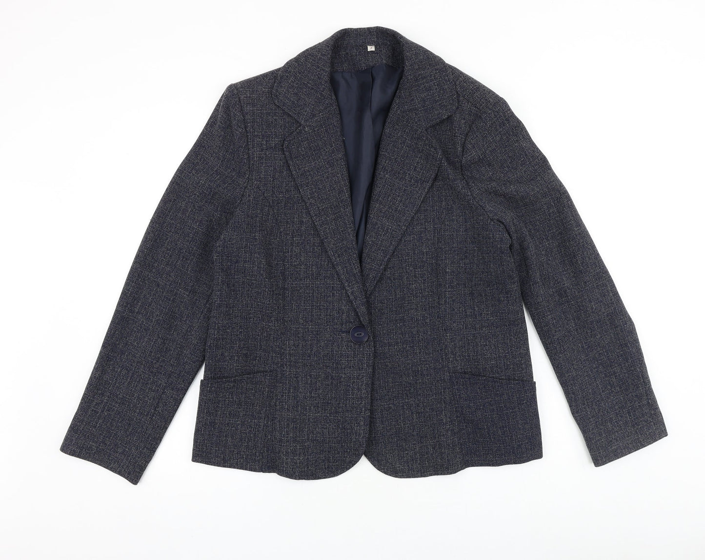 EWM Womens Blue Jacket Blazer Size 10 Button