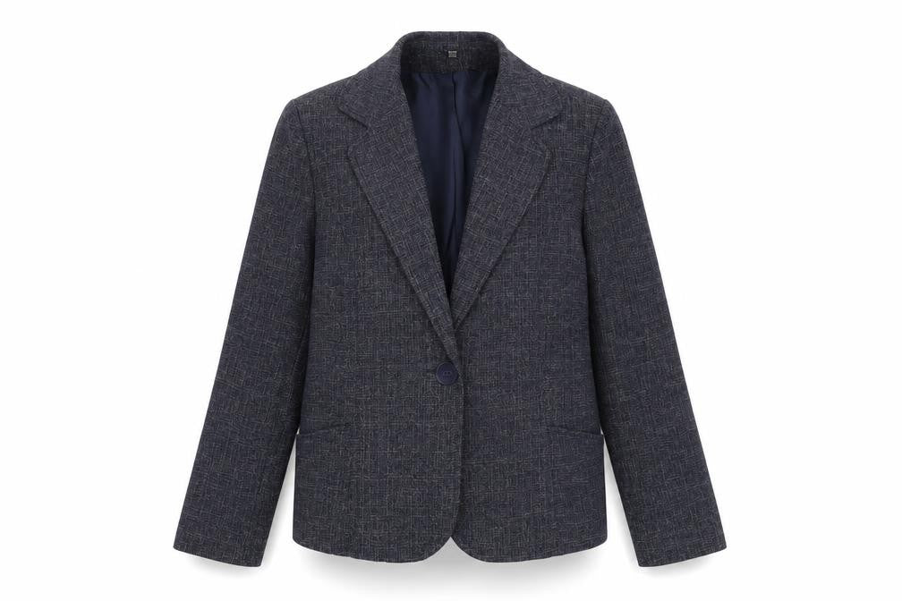 EWM Womens Blue Jacket Blazer Size 10 Button