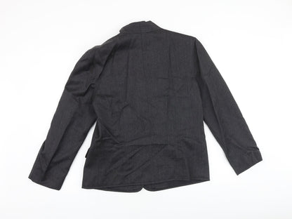 Next Womens Grey Wool Jacket Blazer Size 16